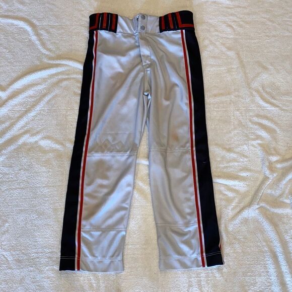 Baseball Pants‎ Stripe Grey Black and Red Sz Y XL - Picture 2 of 4